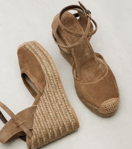 Espadrillas 80 in suede con zeppa - Brunello Cucinelli - Modalova