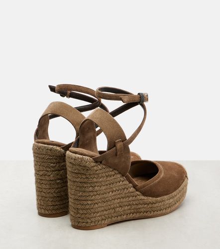 Wedge-Espadrilles Monili 80 aus Veloursleder - Brunello Cucinelli - Modalova