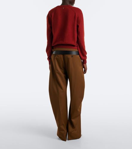 Wool and cashmere barrel-leg pants - Ferragamo - Modalova