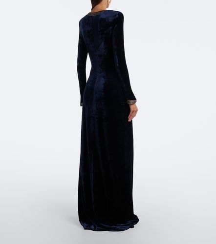 Robe Nancie aus Velours mit Leder - Ralph Lauren Collection - Modalova