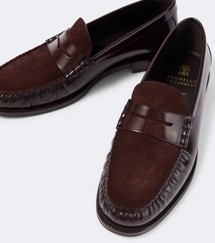 Mocasines de piel con ante - Brunello Cucinelli - Modalova