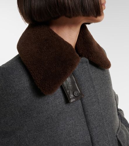 Shearling-trimmed alpaca-blend down jacket - Brunello Cucinelli - Modalova