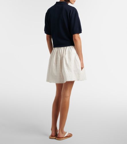 Cotton and linen-blend poplin miniskirt - Miu Miu - Modalova