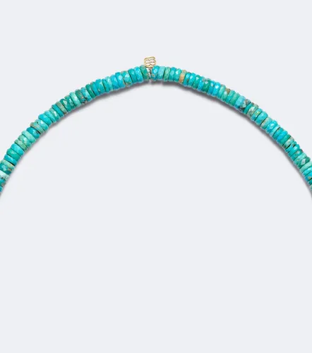 Collar de oro de 14 ct con turquesa y diamantes - Sydney Evan - Modalova