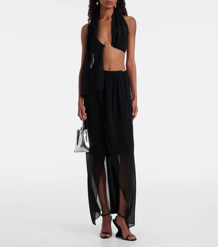 Open-back silk georgette top - Christopher Esber - Modalova