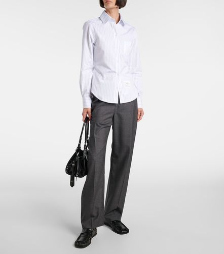 Camicia in popeline di cotone gessato - Thom Browne - Modalova