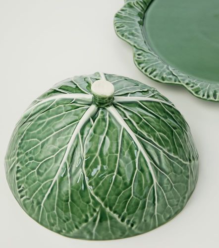 Bandeja para quesos Cabbage de loza - Bordallo Pinheiro - Modalova