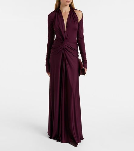 Abito lungo in jersey con ruches - Victoria Beckham - Modalova