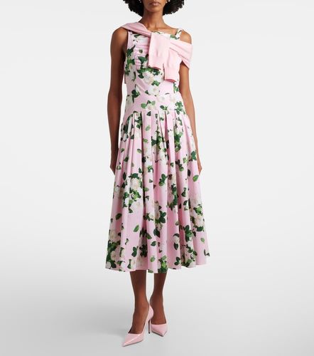 Abito midi in misto cotone plissé - Carolina Herrera - Modalova