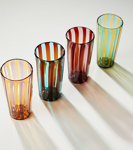 Set de 4 vasos Augusta a rayas - Akua Objects - Modalova