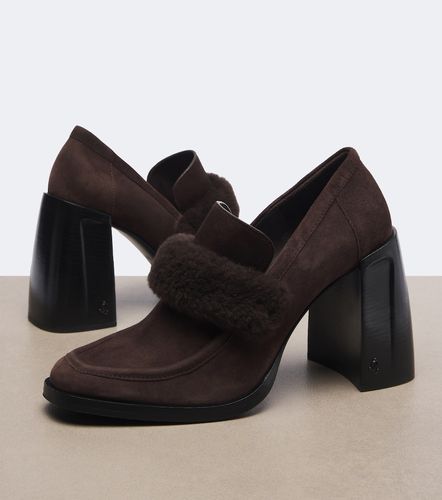 Tylor shearling-trimmed suede loafer pumps - Jimmy Choo - Modalova