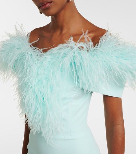 Abito midi off-shoulder con piume - David Koma - Modalova