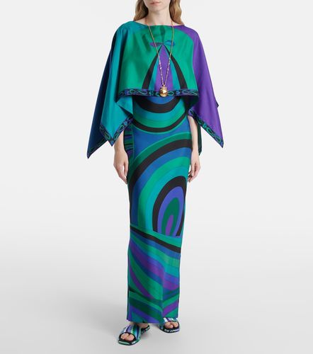 Abito lungo e mantella Iride in twill di seta - Pucci - Modalova