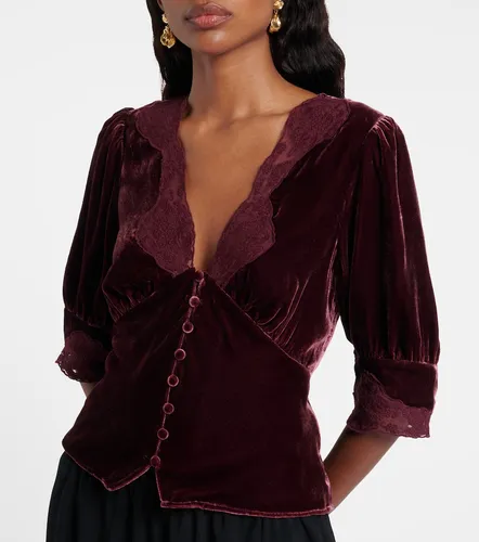 Rixo Amanda lace-trimmed velvet top - Rixo - Modalova