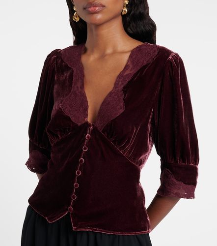 Top Amanda de terciopelo con encaje - Rixo - Modalova