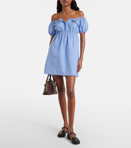 Checked cotton poplin minidress - Miu Miu - Modalova