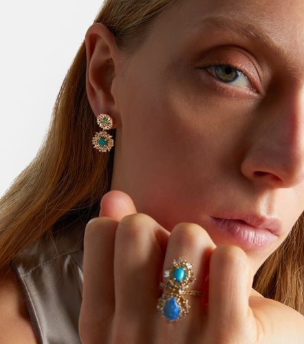Pendientes de oro de 18 ct con piedras - Suzanne Kalan - Modalova