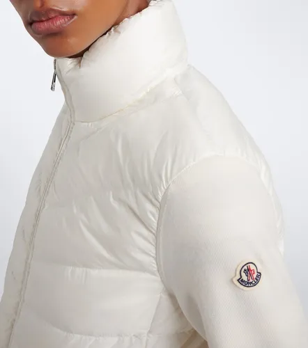 Tricot down-paneled virgin wool cardigan - Moncler - Modalova