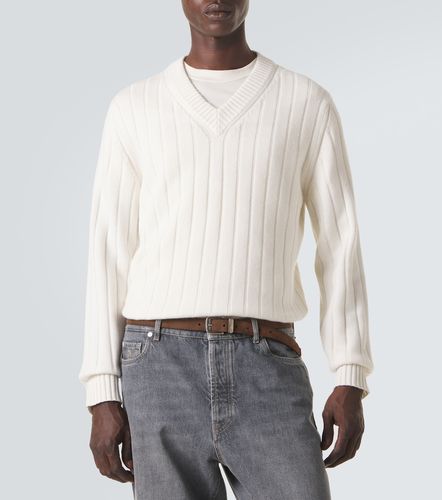 Pullover in cashmere a coste - Brunello Cucinelli - Modalova