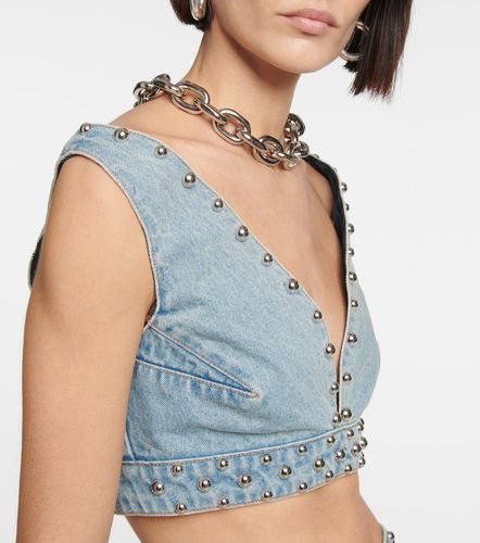 Rabanne Top di jeans con borchie - Rabanne - Modalova