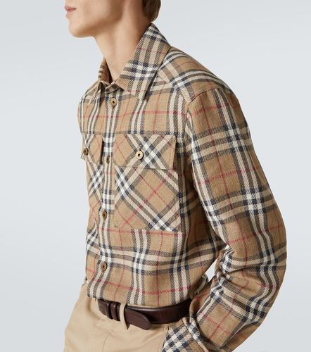 Camicia in cotone e lino Check - Burberry - Modalova
