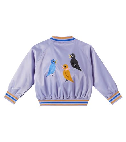 Chaqueta bomber de satén con logo - Mini Rodini - Modalova