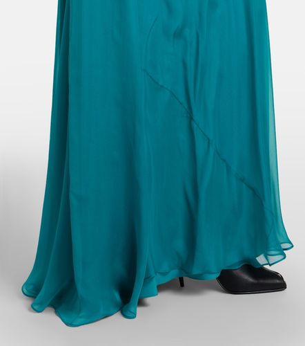 Draped silk chiffon bustier gown - McQueen - Modalova