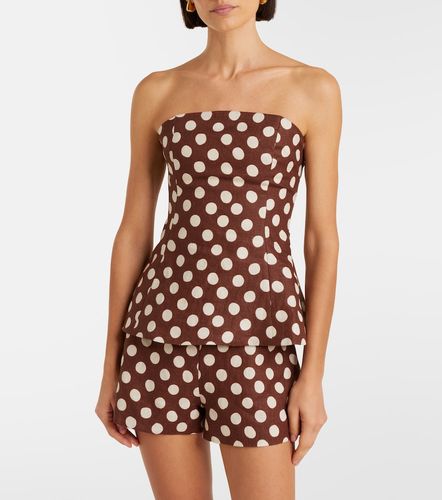 Petro polka-dot strapless linen top - Faithfull - Modalova