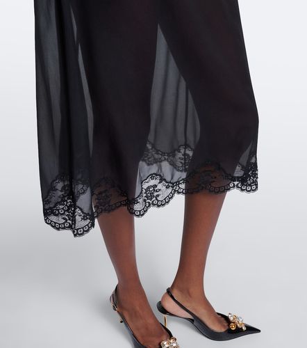 Midikleid aus einem Seidengemisch mit Spitze - Dolce&Gabbana - Modalova