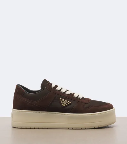 Downtown Bold suede-trimmed platform sneakers - Prada - Modalova