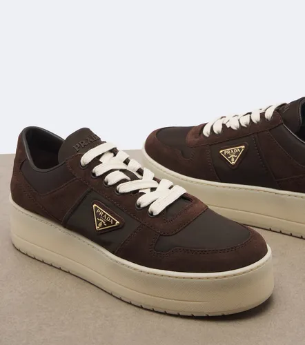 Downtown Bold suede-trimmed platform sneakers - Prada - Modalova