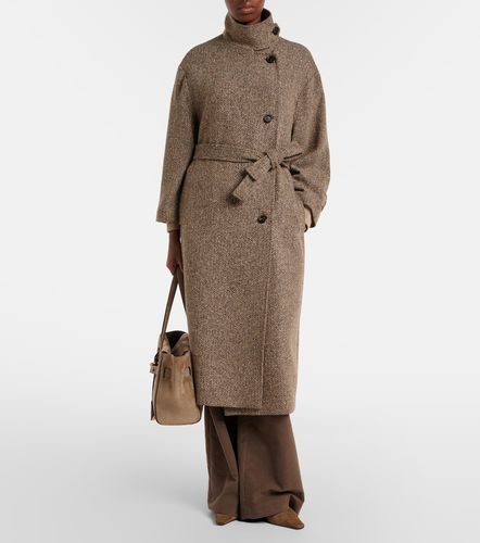 Belted herringbone wool-blend coat - Brunello Cucinelli - Modalova