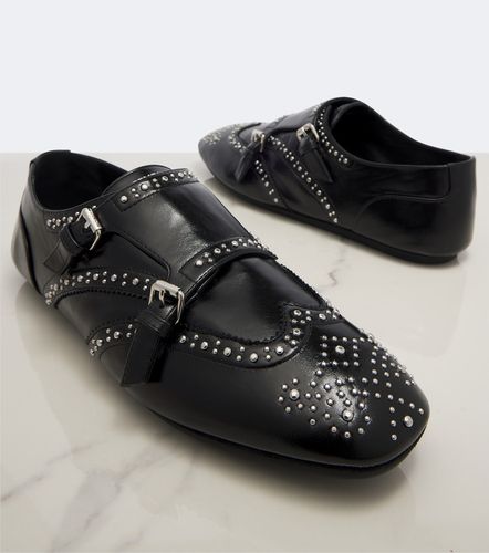 Studded leather monk strap shoes - Fendi - Modalova