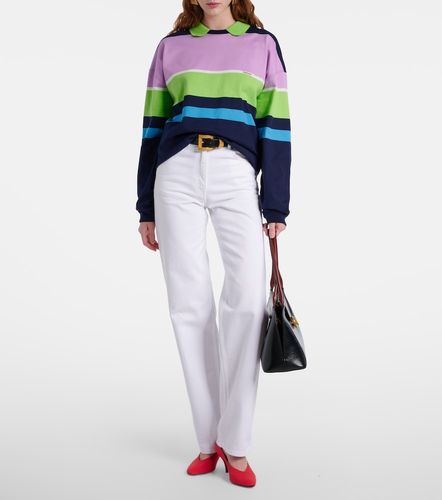 Polo de jersey de algodón a rayas - Versace - Modalova