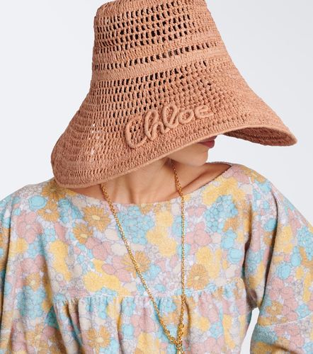 Chloé Cappello in rafia con logo - Chloe - Modalova
