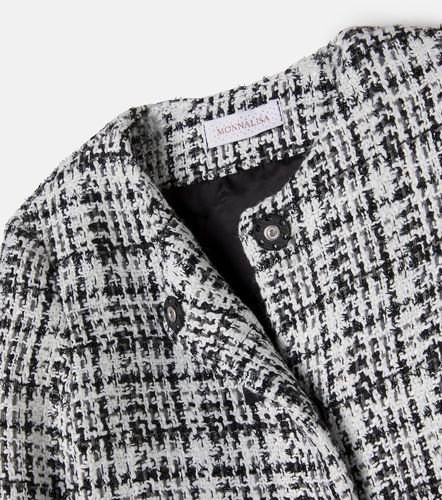 Chaqueta de bouclé a cuadros - Monnalisa - Modalova