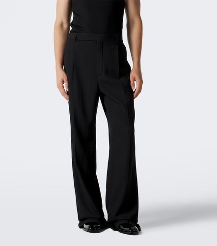 Striped wool-blend crepe straight pants - Saint Laurent - Modalova