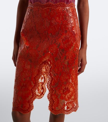Gonna a tubino in pizzo - Saint Laurent - Modalova