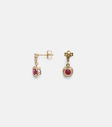 Orecchini in oro 14kt con rubini e diamanti - Stone and Strand - Modalova