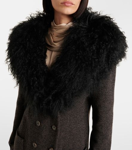 Shearling-trimmed cashmere coat - Magda Butrym - Modalova