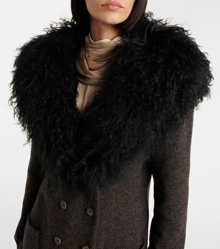 Shearling-trimmed cashmere coat - Magda Butrym - Modalova