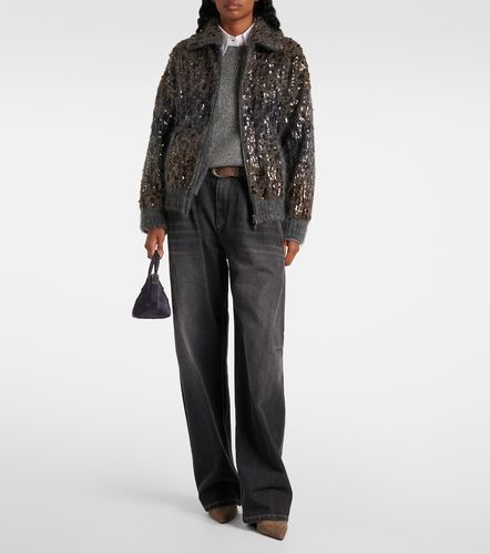 Pullover in misto mohair con zip - Brunello Cucinelli - Modalova