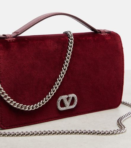 Borsa a tracolla VLogo in velluto - Valentino Garavani - Modalova
