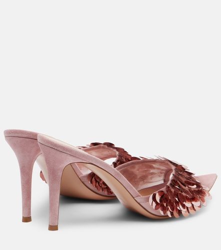 Mules Elle in mesh con suede e paillettes - Gianvito Rossi - Modalova