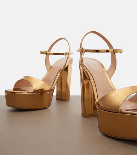 Marlena metallic leather platform sandals - Gianvito Rossi - Modalova