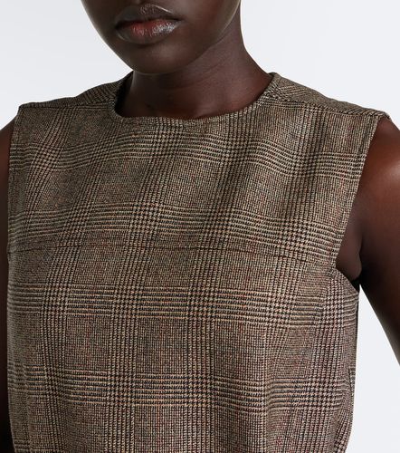 Belted checked wool and linen-blend minidress - Burberry - Modalova