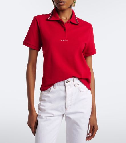 Polo Greca de piqué de algodón - Versace - Modalova