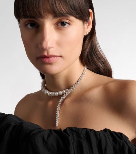 Collar Pearlescent de oro blanco de 18 ct con diamantes y perlas - Yeprem - Modalova