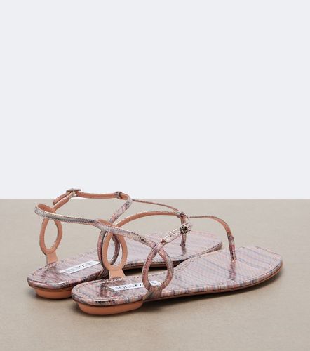 Almost Bare striped leather thong sandals - Aquazzura - Modalova