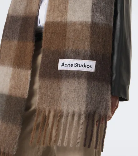 Bufanda en mezcla de alpaca y lana a cuadros con flecos - Acne Studios - Modalova